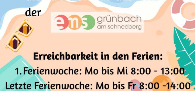 Erreichbarkeit in den Ferien Erreichbarkeit in den Ferien